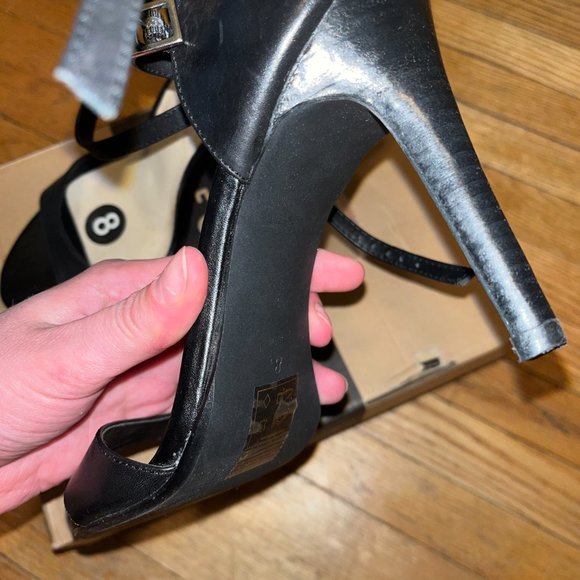 Black Strappy High Heel Shoes - Picture 2 of 6